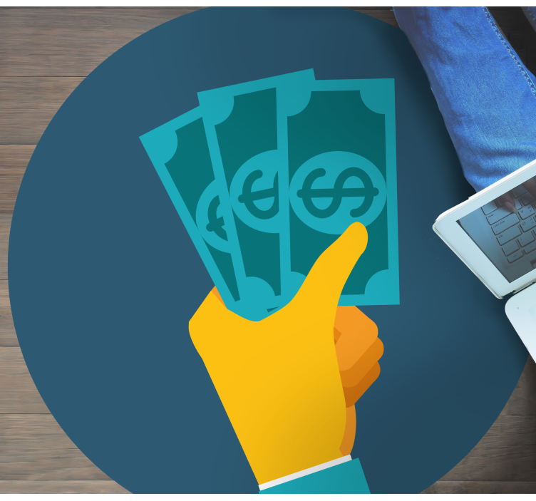 Vinylteppich kindlich hand mit geld - TenStickers