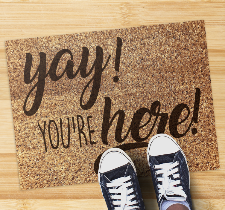 Vinyl Teppich Eingang herzliche willkommensphrase - TenStickers