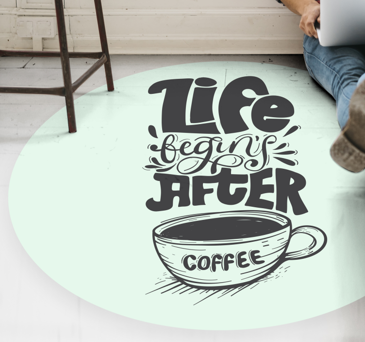 Vinyl Teppich Spruch kaffee-zitat-motiv - TenStickers