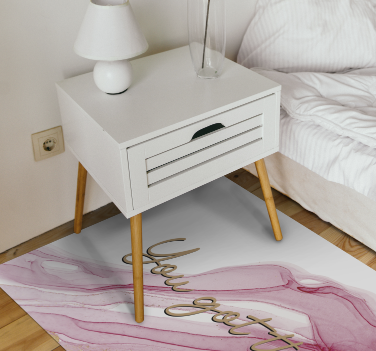 Vinyl teppich spruch mit marmor-effekt du schaffst das - TenStickers