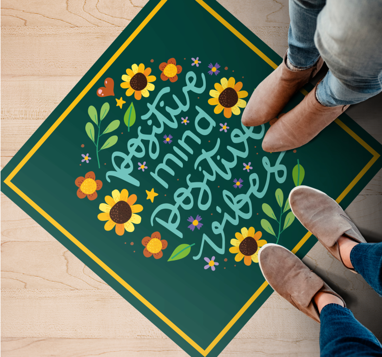 Vinyl Teppich Spruch positive stimmung - TenStickers