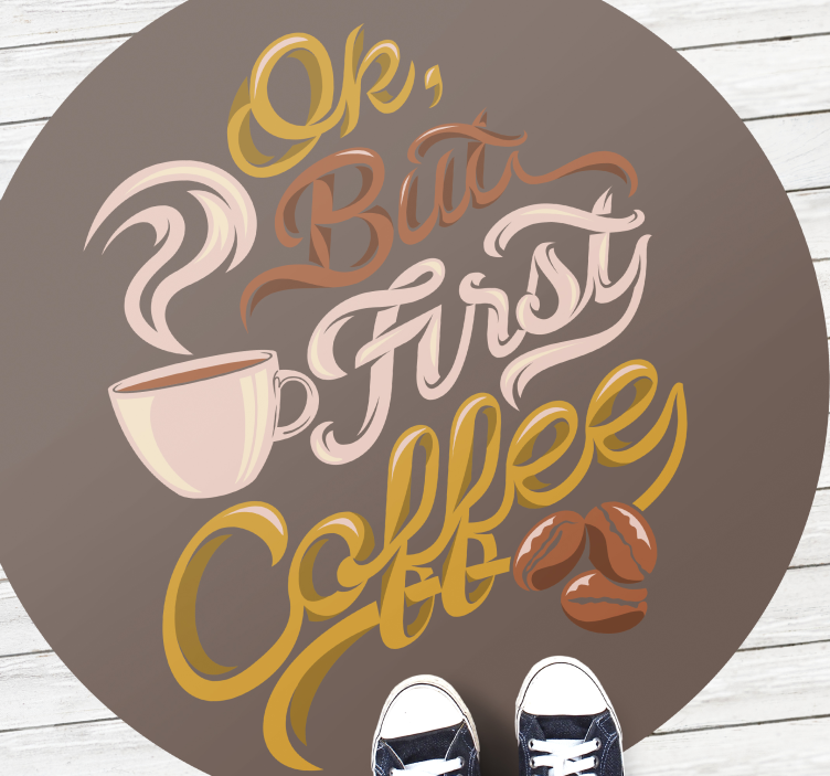 Vinyl Teppich Spruch typografie zum thema kaffee - TenStickers