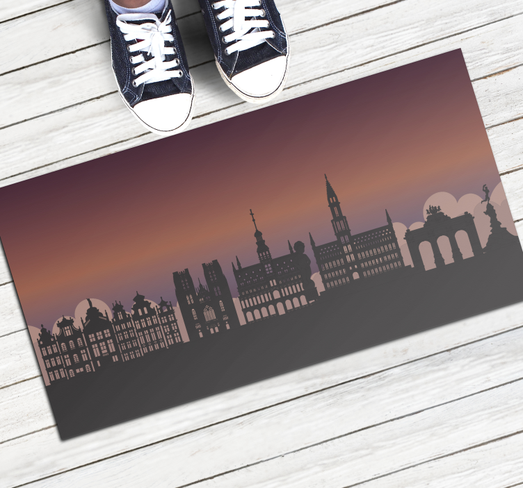 Vinyl Teppich Städte Skyline Silhouette - TenStickers