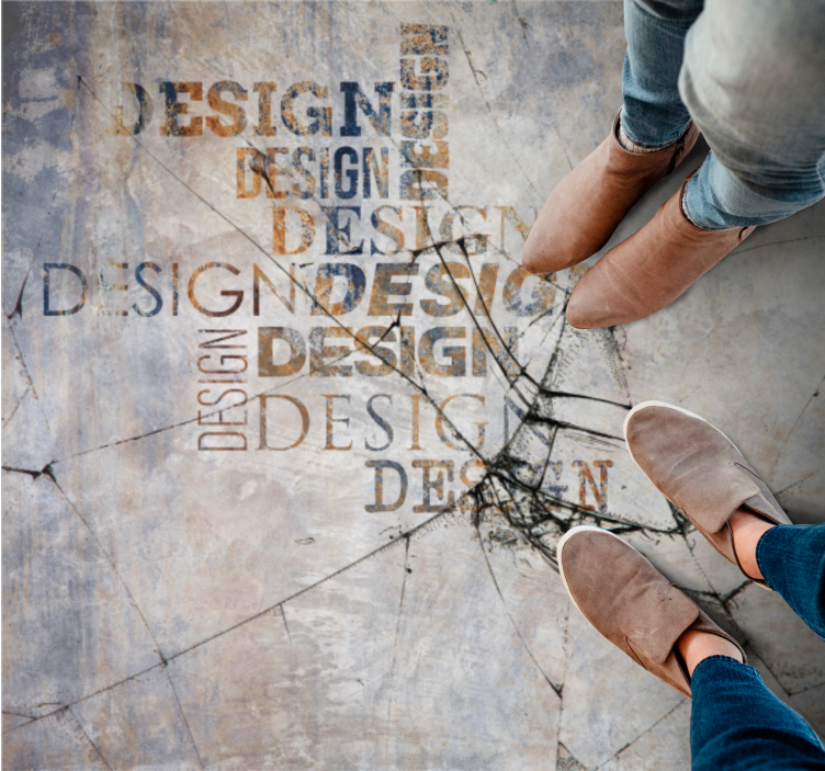 Vinyl Teppich Steinoptik geknackter Stein mit Text - TenStickers