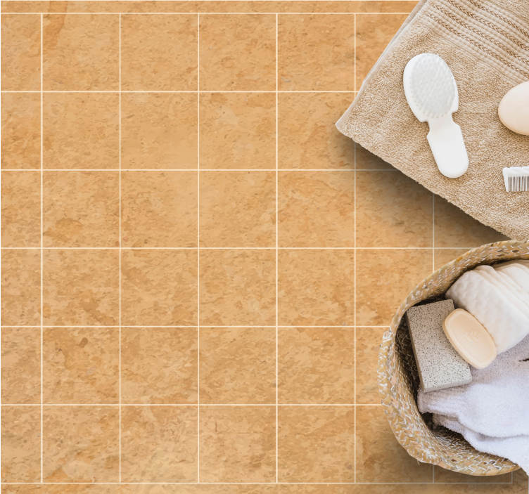 Vinyl Teppich Steinoptik natürliche beige-optik - TenStickers