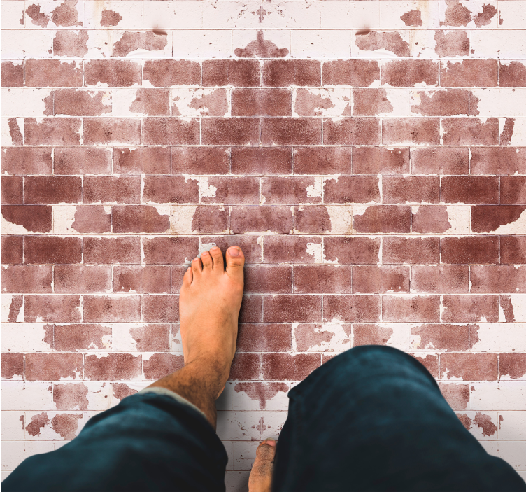 Vinyl Teppich Steinoptik rustikales ziegelmotiv - TenStickers