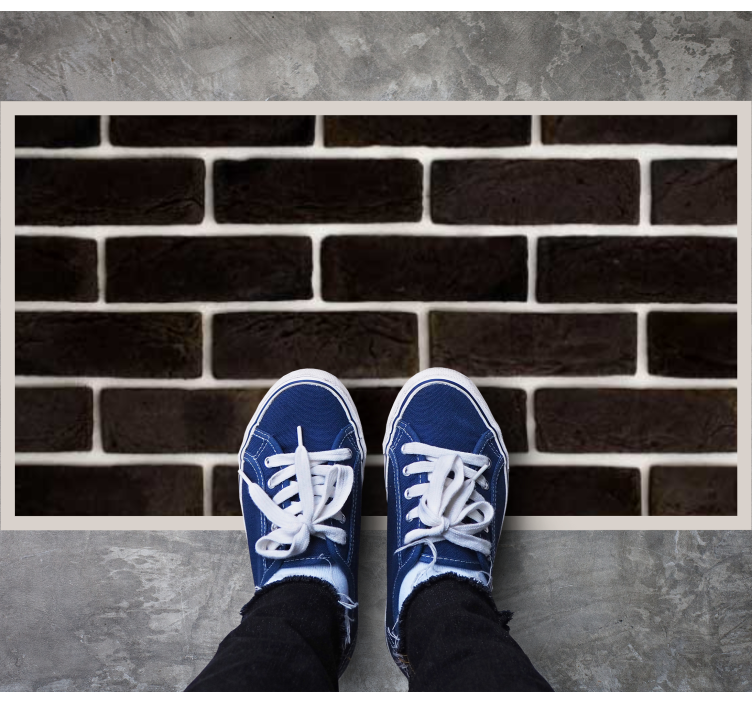 Vinyl teppich steinoptik in schwarz ziegelmuster - TenStickers