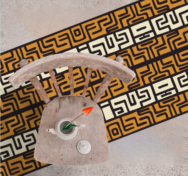 Vinyl Teppich gestreift geometrisches Labyrinthmuster - TenStickers