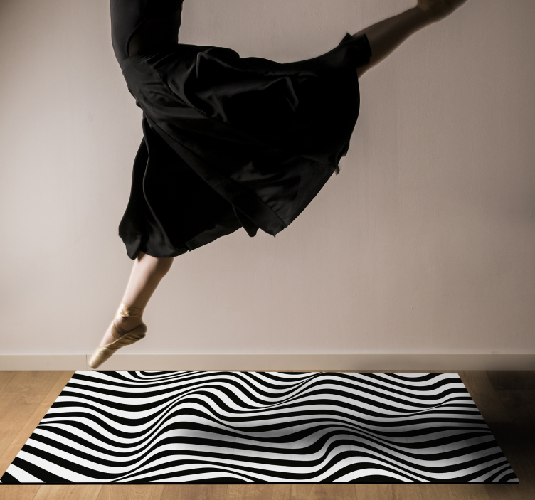 Vinyl Teppich gestreift welliges kontrastmuster - TenStickers