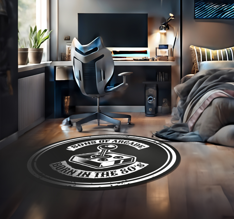 Vinyl Teppich Spruch arcade Nostalgia Born 80s - TenStickers