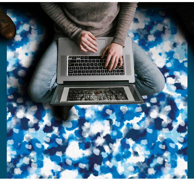 Vinylteppich kindlich blaues wolkenmuster - TenStickers