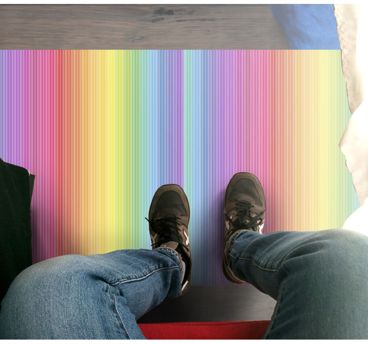 Vinyl Teppich gestreift bunter regenbogeneffekt - TenStickers