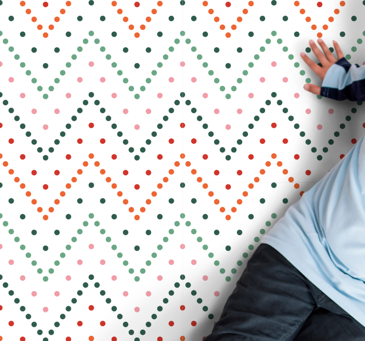 Vinylteppich kindlich buntes chevron-muster - TenStickers