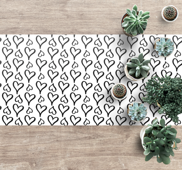 Vinyl teppich textur mit schwarzem herzmuster - TenStickers