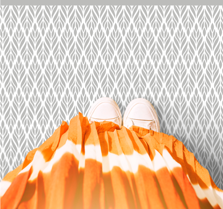 Vinyl Teppich modern graues blattmuster - TenStickers