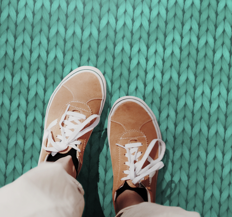 Vinyl Teppich Textur geflochtene blaugrüne Struktur - TenStickers