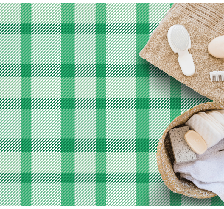 Vinyl Teppich gestreift grünes karomuster - TenStickers