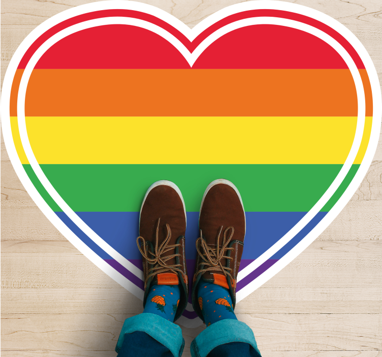 Vinyl Teppich Textur herz-regenbogen-muster - TenStickers