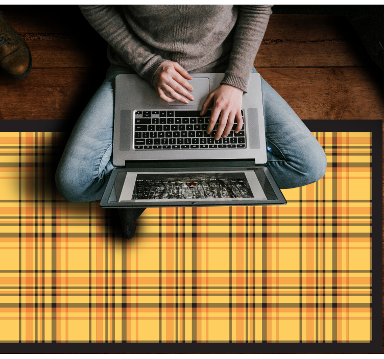 Vinyl teppich gestreift im klassischen karomuster - TenStickers