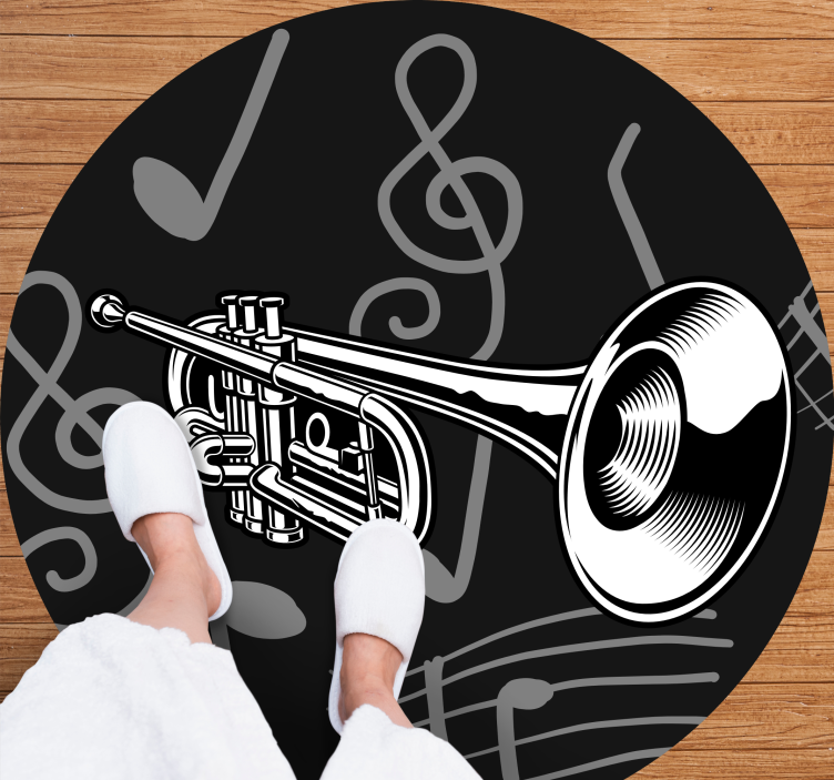 Vinyl Teppich rund thema musikinstrument - TenStickers