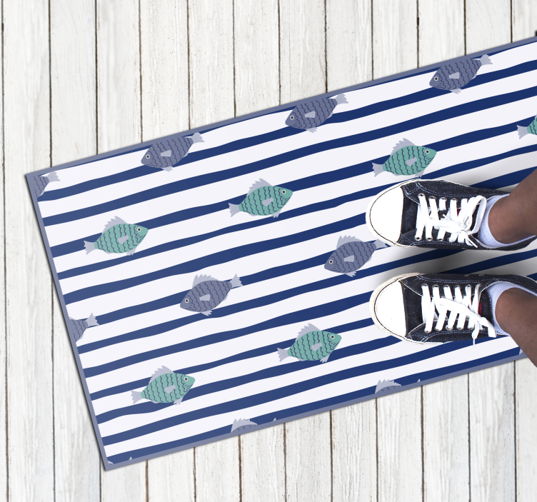 Vinyl Teppich Tiere gestreiftes fischmuster - TenStickers