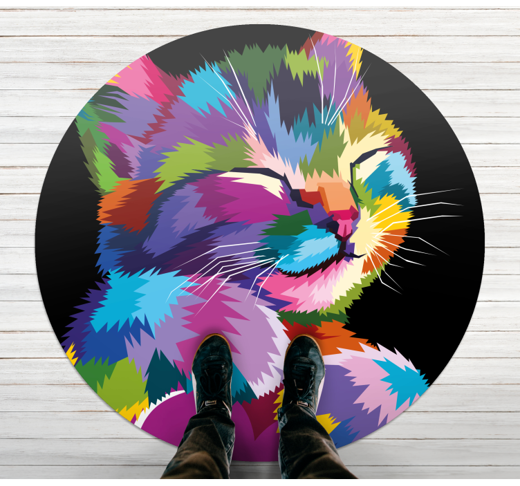 Vinyl Teppich Tiere lebendige katzenartige illustration - TenStickers