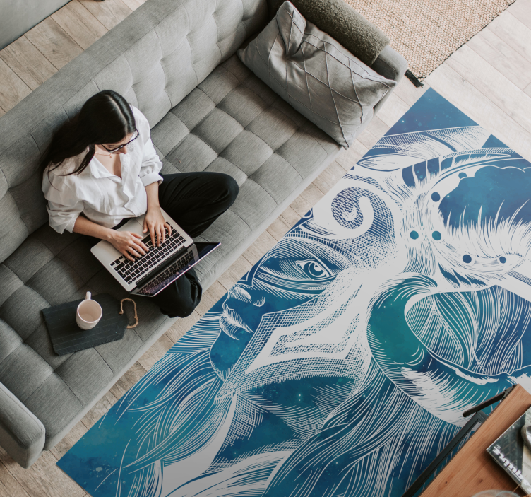 Vinyl Teppich Tiere mythische ziegenillustration - TenStickers