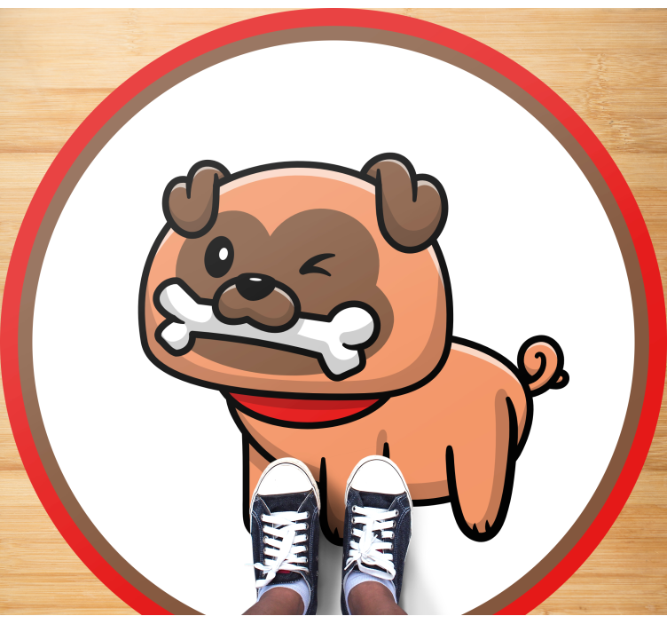 Vinyl Teppich Tiere bulldogge mit einem knochen - TenStickers