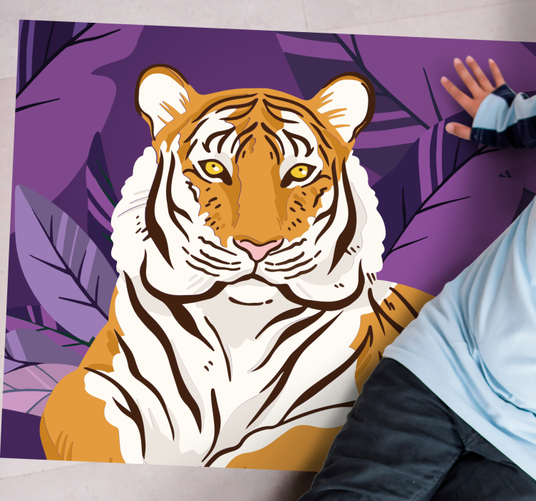 Vinyl Teppich Tiere Tiger Illustration - TenStickers