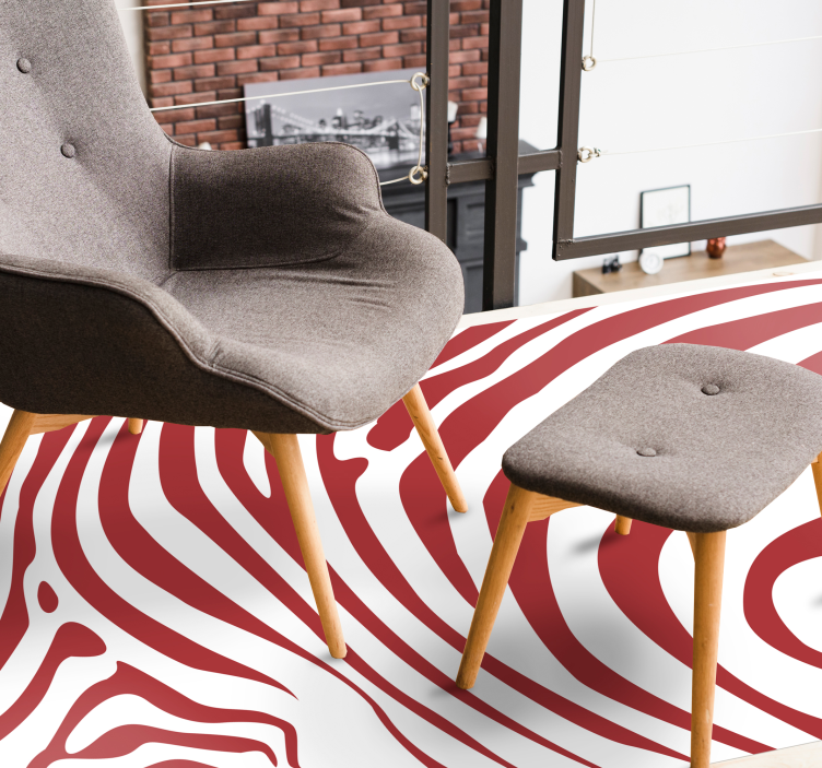 Vinyl Teppich Tiermuster auffallende rote wellen - TenStickers