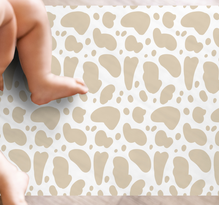 Vinyl Teppich Tiermuster beige giraffenflecken - TenStickers