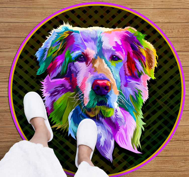 Vinyl Teppich Tiere bunte hundekunstwerke - TenStickers
