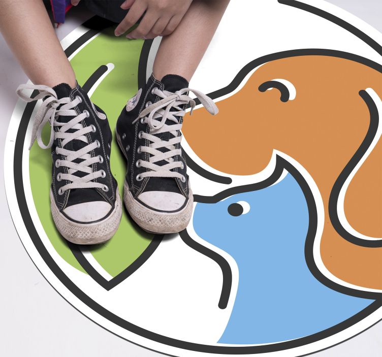 Vinyl teppich tiere mit abstrakten tiergesichtern - TenStickers