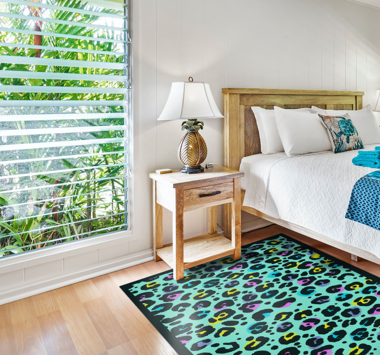 Vinyl Teppich Tiermuster buntes leopardenmuster - TenStickers