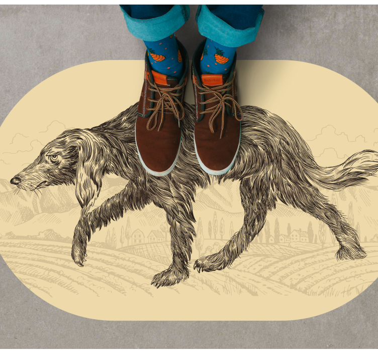 Vinyl Teppich Tiere elegante hundesilhouette - TenStickers