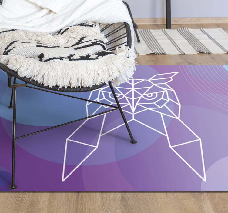 Vinyl Teppich Tiere geometrische eulenkunst - TenStickers
