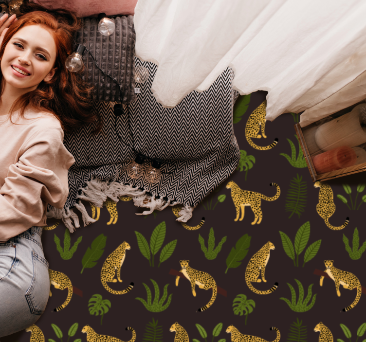 Vinyl Teppich Tiermuster leopardenblattmuster - TenStickers