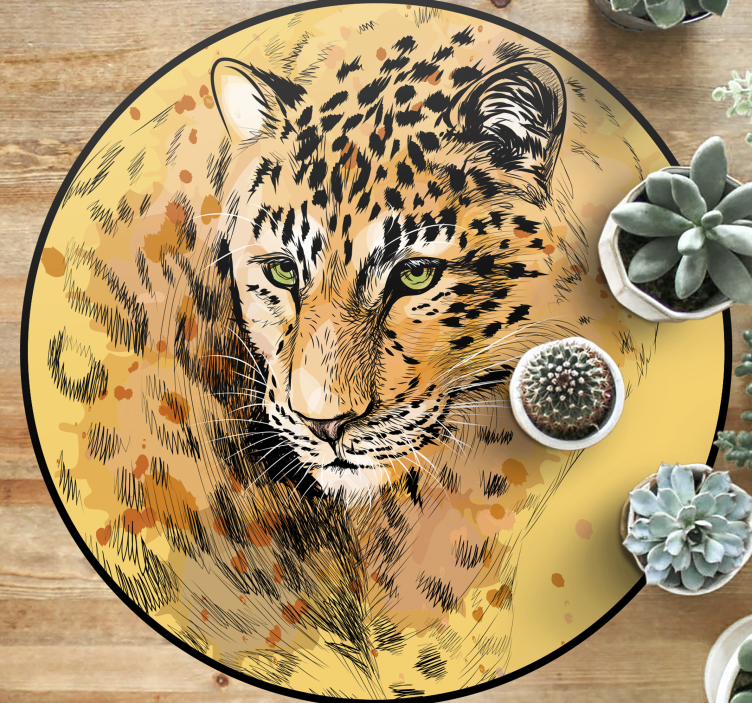 Vinyl Teppich Tiere leopardengesicht - TenStickers
