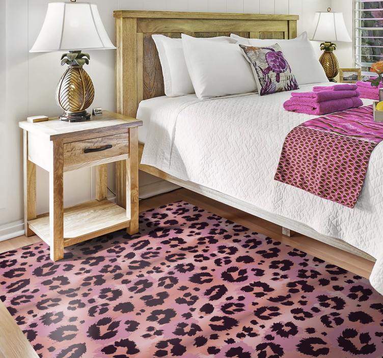 Vinyl Teppich Tiermuster leopardenrosa - TenStickers