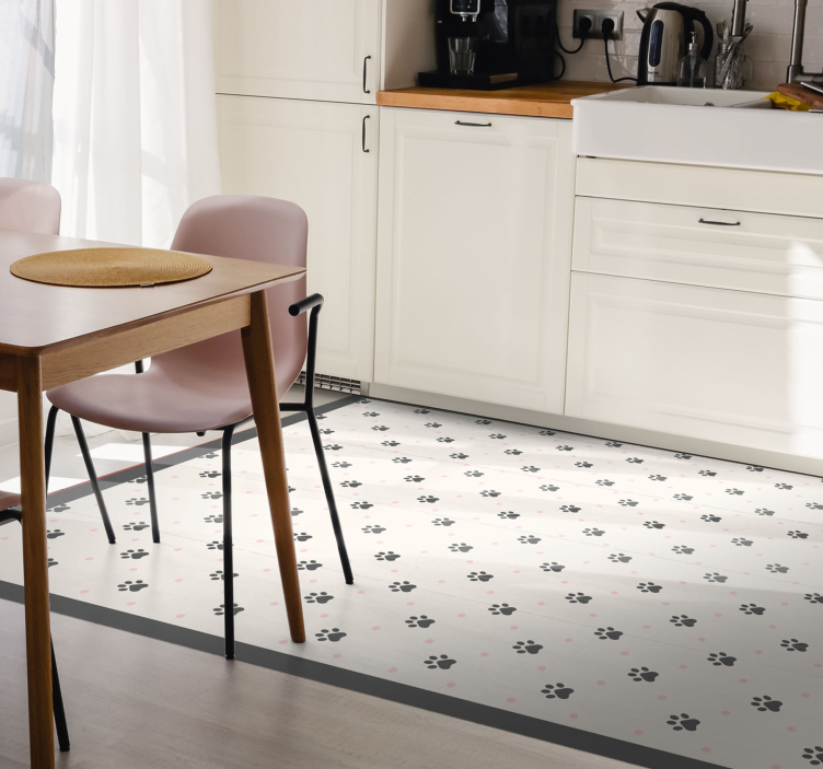 Vinyl teppich tiermuster pfotenabdruck-muster - TenStickers