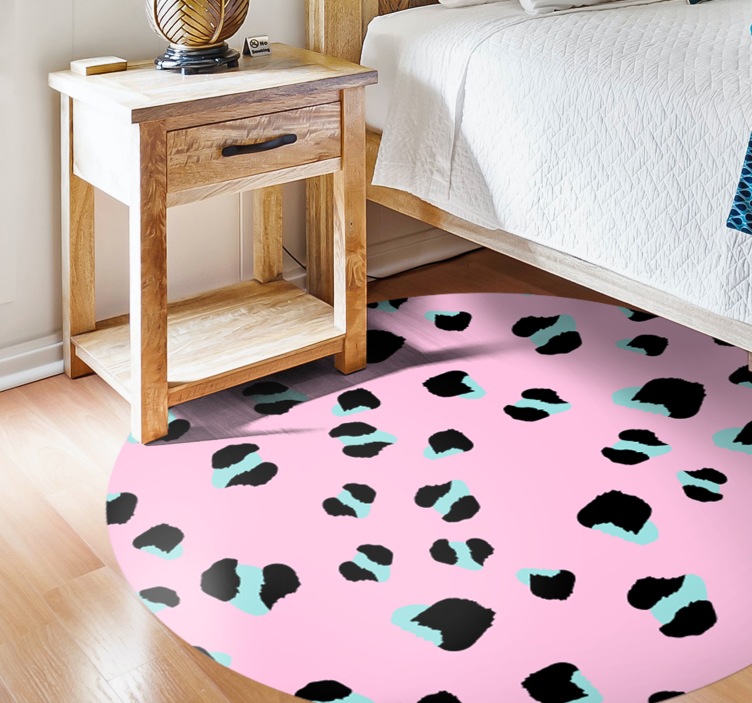 Vinyl Teppich Tiermuster rosa leopardenflecken - TenStickers
