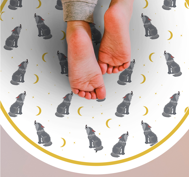 Vinyl Teppich Tiermuster wolf mond muster - TenStickers