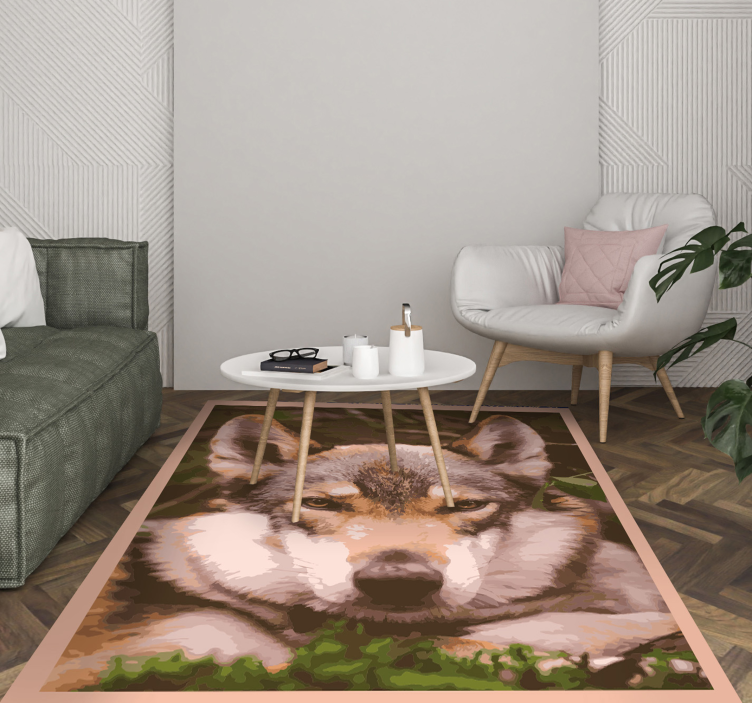 Vinyl Teppich Tiere wolfskopf-design - TenStickers