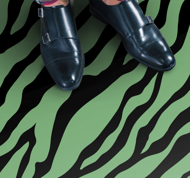 Vinyl Teppich Tiermuster zebra grüne streifen - TenStickers