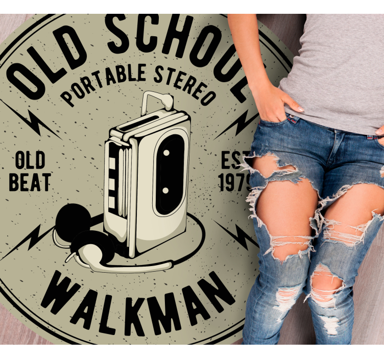 Vinyl Teppich Vintage tragbare stereoanlage im retro-stil - TenStickers