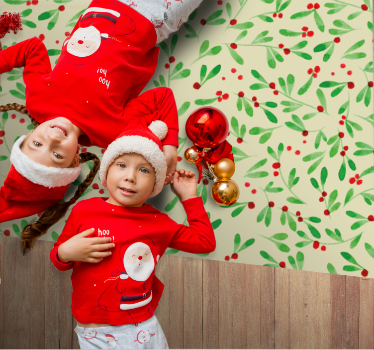 Vinyl Teppich Weihnachten feiertagsbeerenmuster - TenStickers