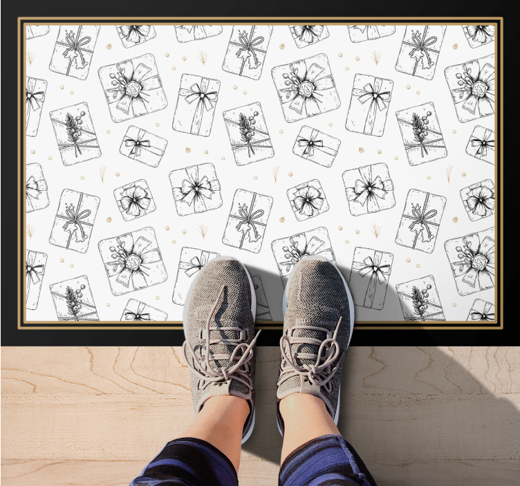 Vinyl Teppich Weihnachten festliches geschenkmuster - TenStickers