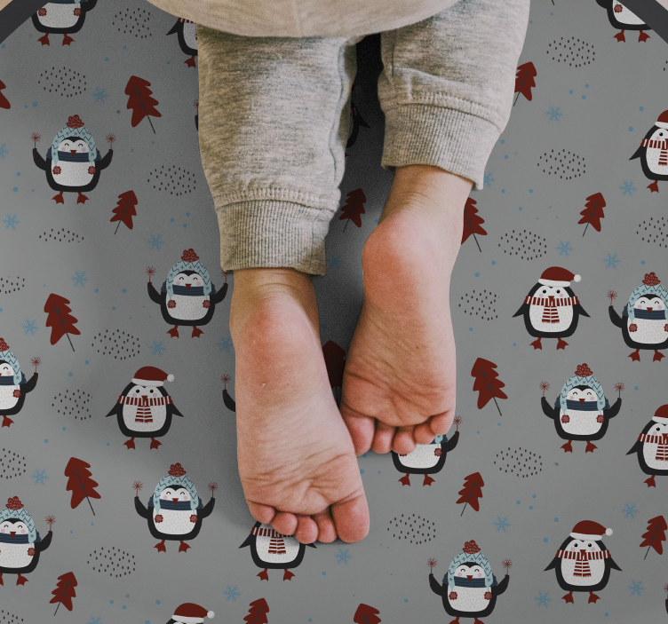 Vinyl Teppich Weihnachten festliches pinguin-motiv - TenStickers