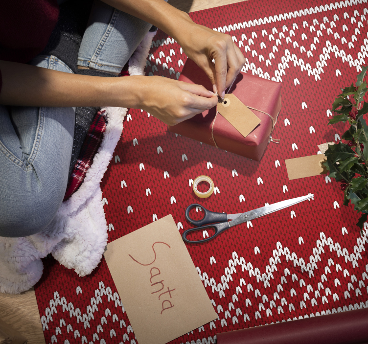 Vinyl Teppich Weihnachten festliches strickmuster - TenStickers
