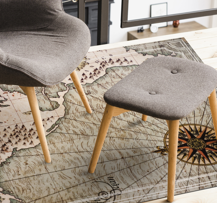 Vinyl Teppich Weltkarte antike seekarte - TenStickers